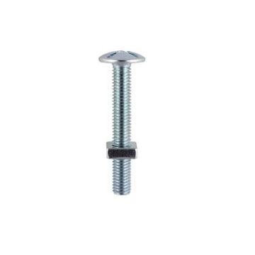 ROOFING BOLT WITH SQUARE NUTS - ZINC M6 X 30