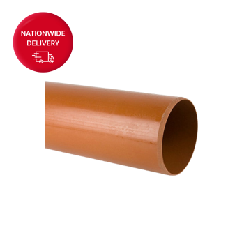 Brett Martin 110mm Plain Ended Underground Drainage Pipe (3m)