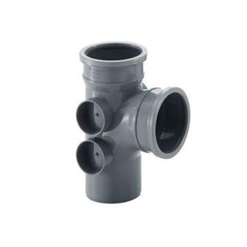 110mm PUSH-FIT 92 1/2º D/S BRANCH w 4 BOSSES