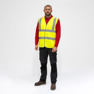SAFETY WAISTCOAT HI- VIS EXTRA LARGE YELLOW