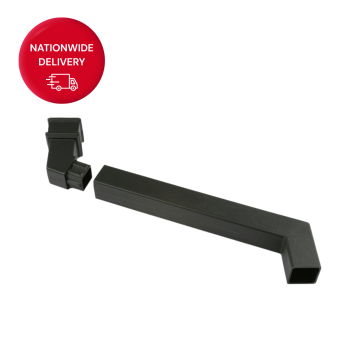 Brett Martin 65mm Square Cast Iron Style PVCu Adjustable Downpipe Offset BR5000CI