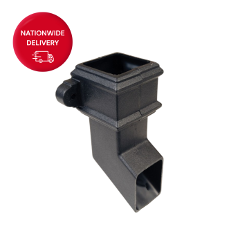 65mm Square Cast Iron Style PVCu Downpipe Shoe & Lugs BR516LCI