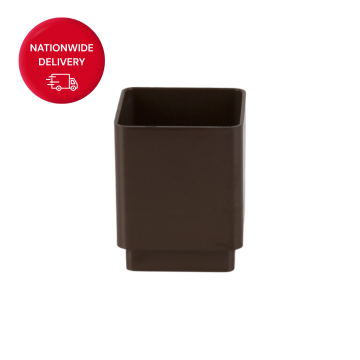 Brett Martin 65mm PVCu Square Downpipe Connector BR506BR (Brown)