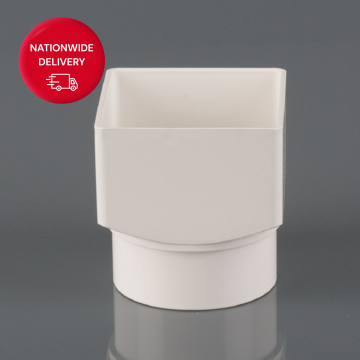 Brett Martin 65mm PVCu Square to Round Downpipe Adaptor BR517W