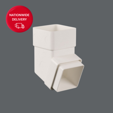 Brett Martin 65mm PVCu Square Downpipe Bend 112.5 Degrees BR509W