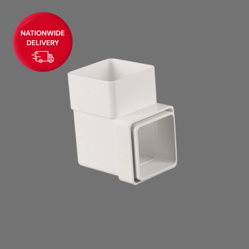 Brett Martin 65mm PVCu Square Downpipe Bend 92.5 Degrees BR508W