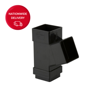 Brett Martin 65mm PVCu Square Downpipe Branch 112.5 Degrees BR518B