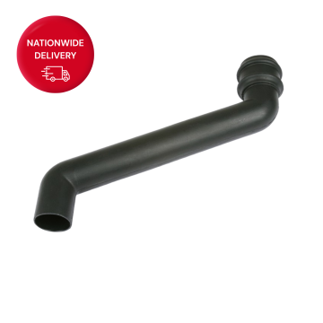 Brett Martin 68mm Round Cast Iron Style PVCu Downpipe 380mm Offset Bend BR2380CI