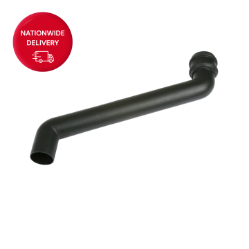 Brett Martin 68mm Round Cast Iron Style PVCu Downpipe 455mm Offset Bend BR2455CI