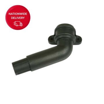 Brett Martin 68mm Round Cast Iron Style PVCu Left Hand Downpipe Bend 112.5 Degrees BR221LCI