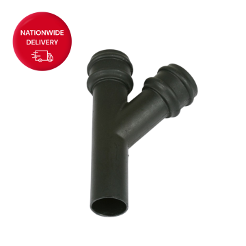 Brett Martin 68mm Round Cast Iron Style PVCu Downpipe Branch 112.5 Degrees BR218CI