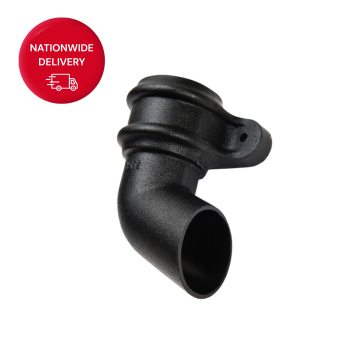 Brett Martin 68mm Round Cast Iron Style PVCu Right Hand Downpipe Shoe with Lugs BR214RCI