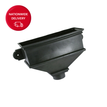 Brett Martin 105mm Round Cast Iron Style PVCu Downpipe Long Undated Hopper BRH54