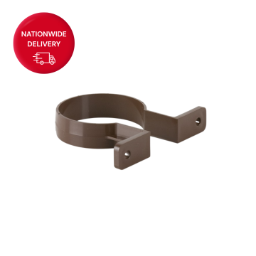 Brett Martin 68mm Round PVCu Downpipe Clip / Bracket BR207BR (Brown) 