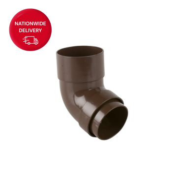 Brett Martin 68mm Round PVCu Downpipe Bend 112.5 Degrees BR209BR (Brown)