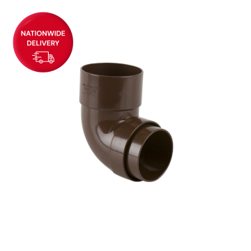 Brett Martin 68mm Round PVCu Downpipe Bend 92.5 Degrees BR208BR (Brown)