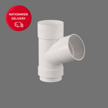 Brett Martin 68mm Round PVCu Downpipe Branch 112.5 Degrees BR218W