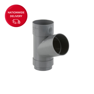 Brett Martin 68mm Round PVCu Downpipe Branch 112.5 Degrees BR218G