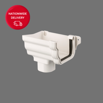 Brett Martin 106mm Prostyle PVCu Gutter Left Hand Stopend Outlet BR856LW