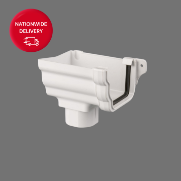 Brett Martin 106mm Prostyle PVCu Gutter Left Hand Stopend Outlet BR856LA