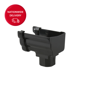 Brett Martin 106mm Prostyle PVCu Gutter Right Hand Stopend Outlet BR856RB