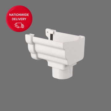 Brett Martin 106mm Prostyle PVCu Gutter Right Hand Stopend Outlet BR856RW