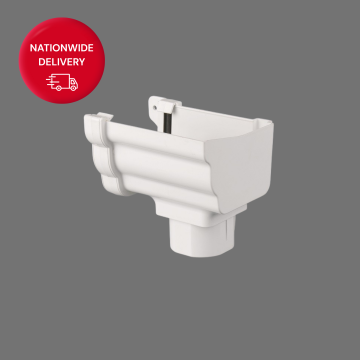 Brett Martin 106mm Prostyle PVCu Gutter Right Hand Stopend Outlet BR856RA