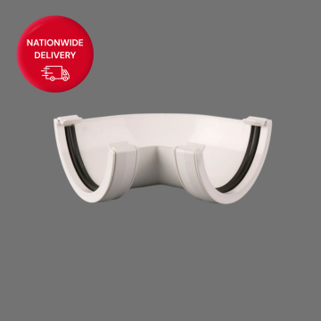 112mm Half Round PVCu Gutter Angle 120 Degree BR48/120W