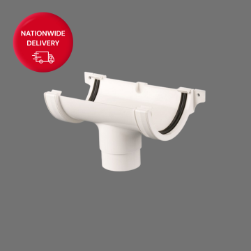112mm Half Round PVCu Running Outlet BR45W