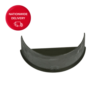 Brett Martin 112mm Half Round Cast Iron Style PVCu Internal Stopend BR46CI