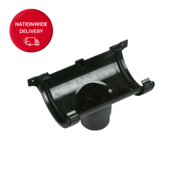 Brett Martin 112mm Half Round Cast Iron Style PVCu Running Outlet BR45CI