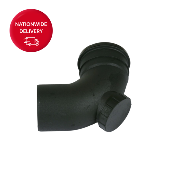 110mm Cast Iron Style PVCu Push Fit Soil Access Bend 92.5 Degrees BS436CI