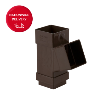 Brett Martin 65mm PVCu Square Downpipe Branch 112.5 Degrees BR518BR