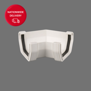 Brett Martin 114mm Square PVCu Gutter Angle 135 Degrees BR59W