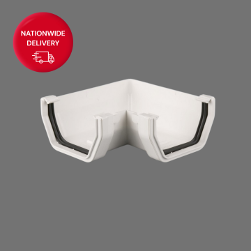 Brett Martin 114mm Square PVCu Gutter Angle 90 Degrees BR58W