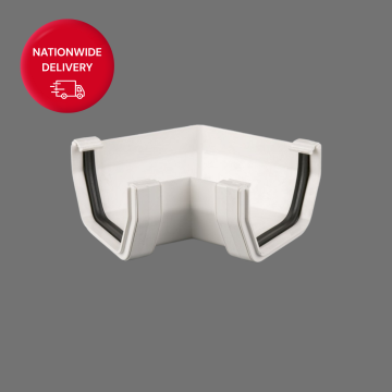 Brett Martin 114mm Square PVCu Gutter Angle 120 Degrees BR58/120W