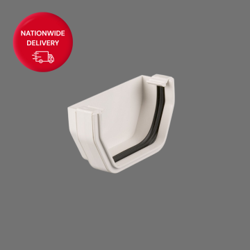 Brett Martin 114mm Square PVCu Gutter External Stopend BR57W
