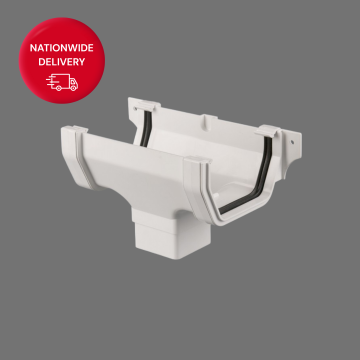 Brett Martin 114mm Square PVCu Gutter Running Outlet BR55W