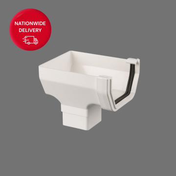 Brett Martin 114mm Square Style PVCu Gutter Stopend Outlet BR556W