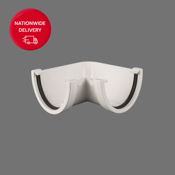 Brett Martin 115mm Deepstyle Deepflow PVCu Gutter Angle 90 Degrees BR78W