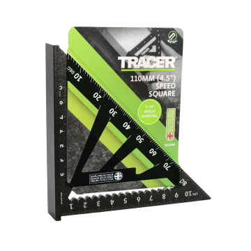TRACER Speed Square 110mm (4.5 Inch) Metric and Hip & Valley Scales 
