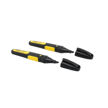 STANLEY FATMAX Chisel Tip Black Marker Pens (2 Pack)