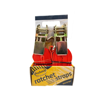 ProSolve Ratchet Tie-Down Straps - 25mm x 5m x 1000kg - Twin Pack