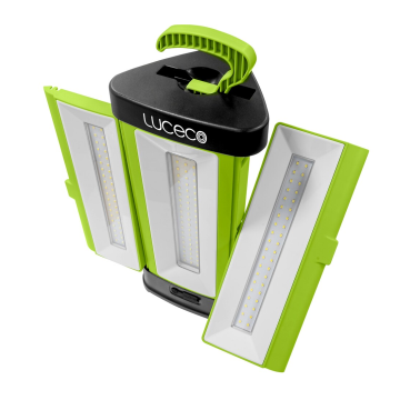 Luceco LILA400S65 50W 4000lm 6500K USBC Rechargeable Open Area 360 Tri-Panel Worklight