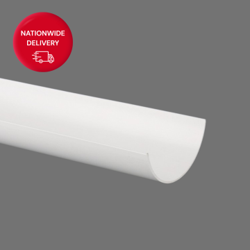 Brett Martin 112mm Half Round PVCu Gutter 4m White BR42W 