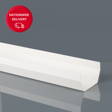 Brett Martin 114mm Square PVCu Gutter 4m BR52W