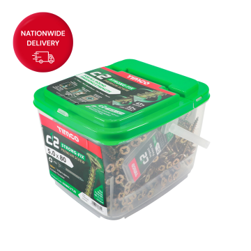 C2 Strong-Fix Screw 5.0 x 80mm PZ Double Countersunk Twin-Cut Yellow (350) Tub 