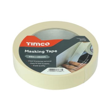 Timco Masking Tape - Cream - 50m x 25mm