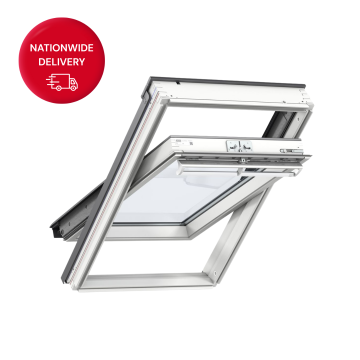 Velux FK06 Integra Solar Powered White Painted Centre Pivot Window - 66cm x118cm