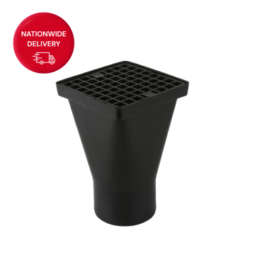 Brett Martin 160mm x 110mm Underground Square Hopper Black B1071